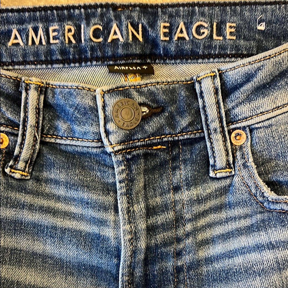 American Eagle Airflex Jean Shorts Men’s Size 31 Distressed Palms Patchwork
